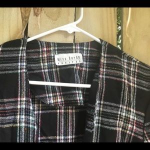 Vintage 90s Grunge Plaid Shawl Jacket Cardigan